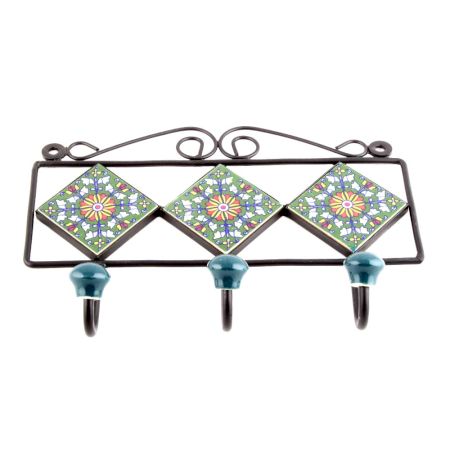 Forest Green Yellow Sunflower Tiles Hook 